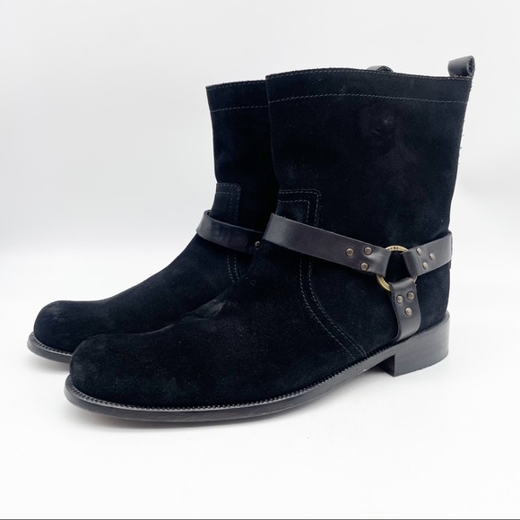 John Varvatos Suede Harness Boots in Black MSRP: $698 - Picture 3 of 11